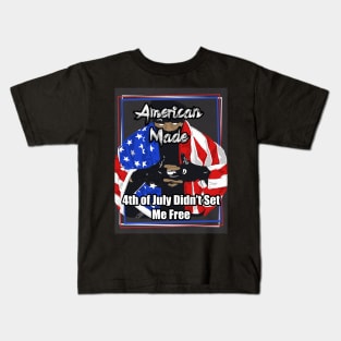 American Made July Fourth Red White Blue Kids T-Shirt